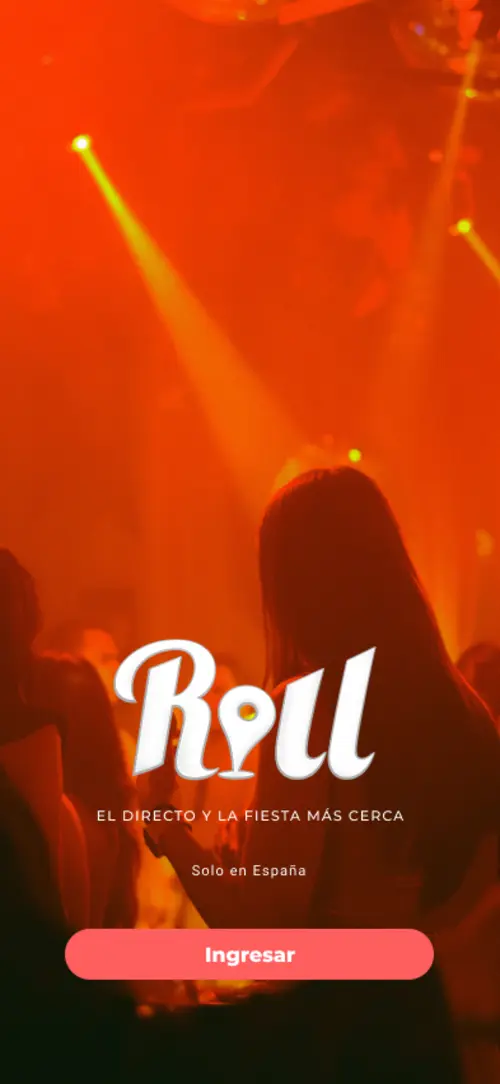 Pantalla de bienvenida de Roll: el directo y la fiesta más cerca